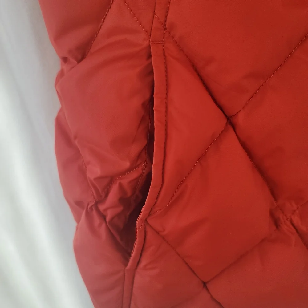 Lands End Orange Down Puffer Vest Jacket XL - Picture 3 of 8